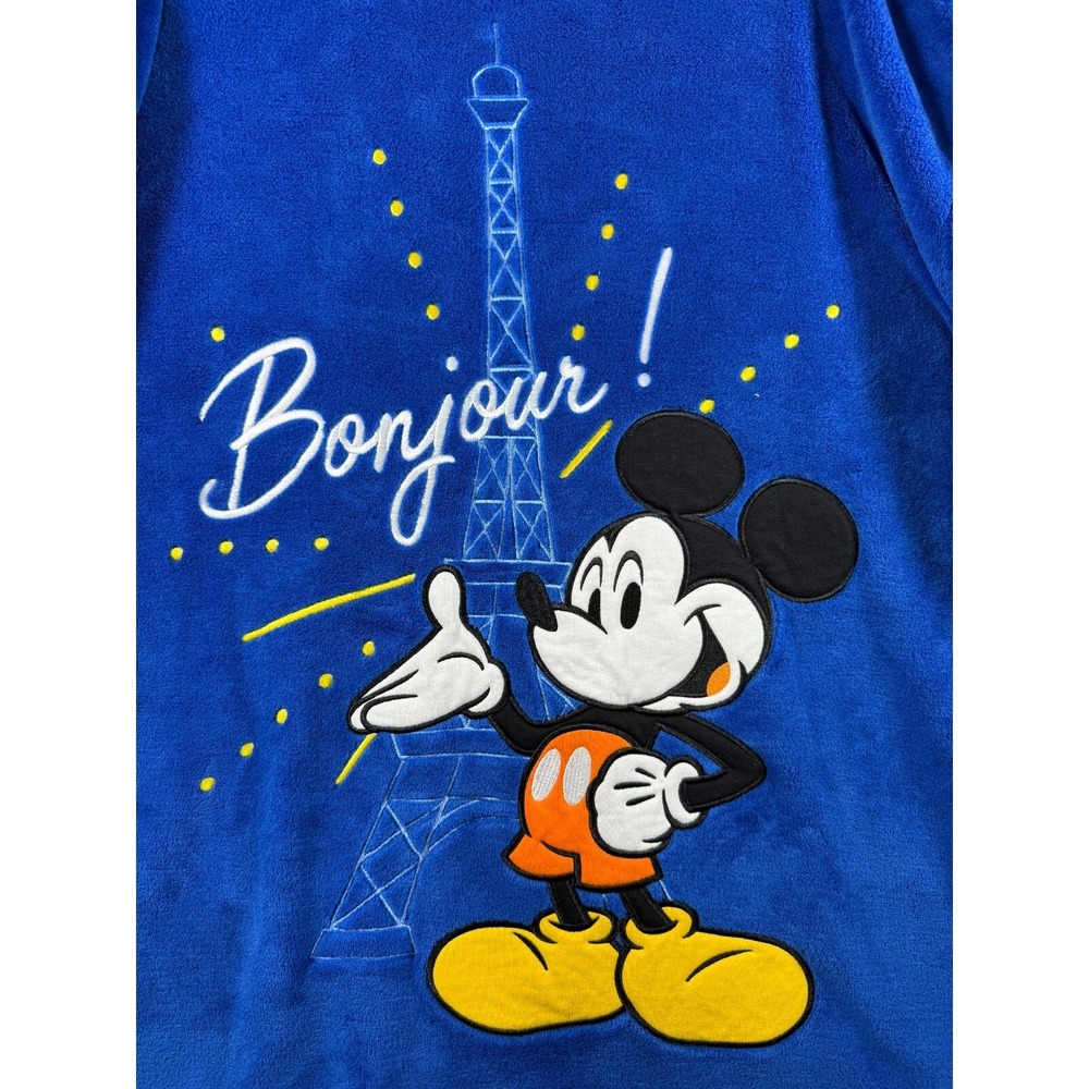 Disney Parks Disneyland Paris Bonjour Mickey Oversized Fleece Hoodie Size S NEW!